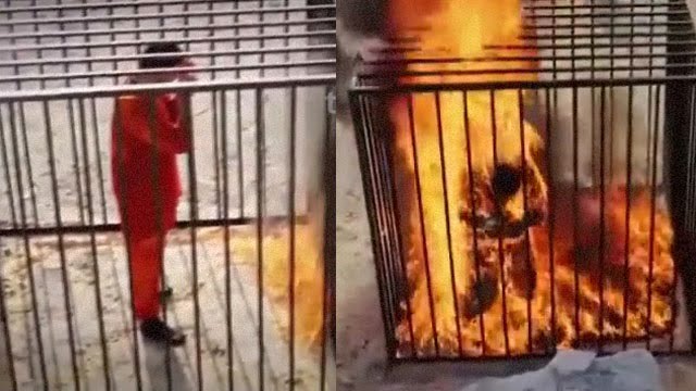 【閲覧注意】ISISが捕虜を生きたまま焼く処刑映像。  |  閲覧注意グロ動画・衝撃映像のソルカブ 