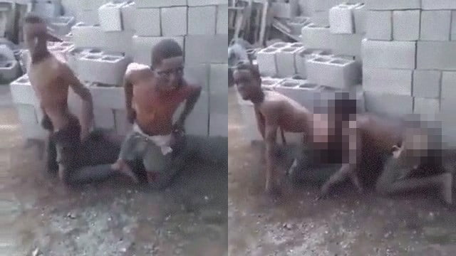 【私刑】男同士で玉舐めアナル舐めを強要される泥棒、けっこう積極的にねぶる。 | 閲覧注意グロ動画・衝撃映像のソルカブ