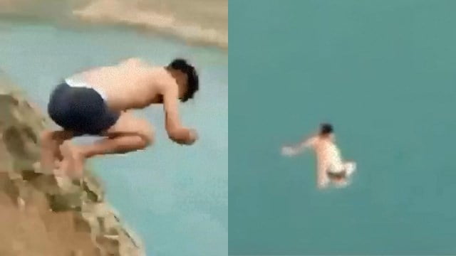 【閲覧注意】川遊びでハイダイブ（飛び込み）した男性、笑われながら沈んでいく。 | 閲覧注意グロ動画・衝撃映像のソルカブ