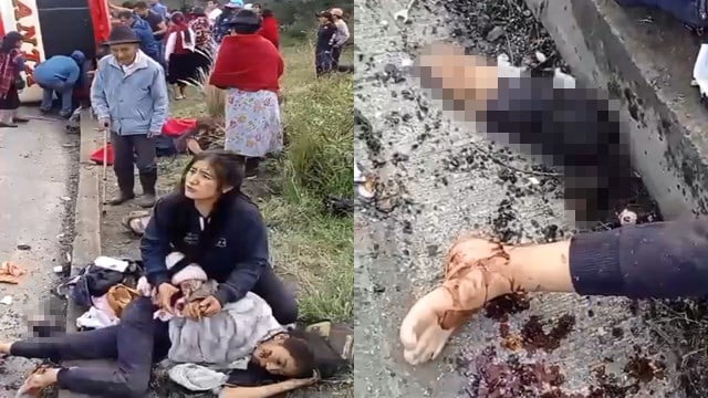 【閲覧注意】大型バスが路肩乗り上げ横転 5人死亡の地獄の現場映像。 | 閲覧注意グロ動画・衝撃映像のソルカブ