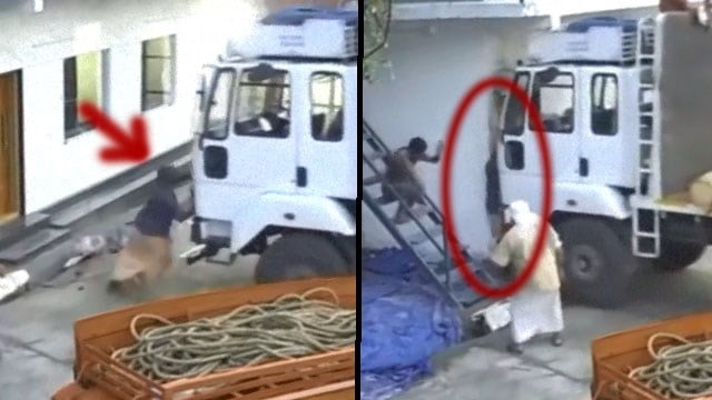 【驚愕】勝手に動き出したトラックを ”絶対に止めたい” 男性が圧死してしまう。  |  閲覧注意グロ動画・衝撃映像のソルカブ